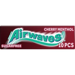 Airwaves Cherry Menthol Sugar Free Chewing Gum 10 Pieces