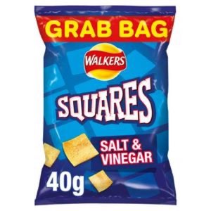 Walkers Squares Salt & Vinegar Snacks Grab Bag 40g