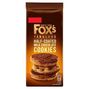Fox's Fabulous Half Coated Milk Chocolate Cookies 175g