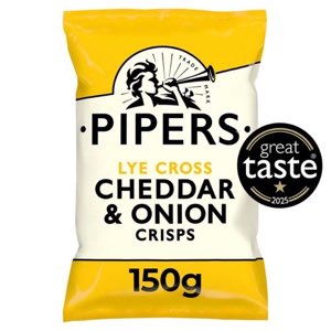 Pipers Lye Cross Cheddar and Onion Crisps 40g