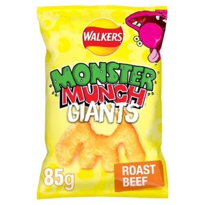 Walkers Monster Munch Giants Roast Beef Snacks 85g
