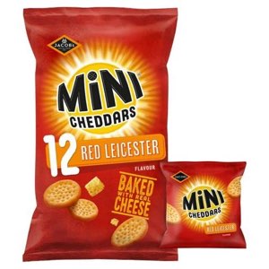 Jacob's Mini Cheddars Red Leicester Snacks PMP 1.25 90g
