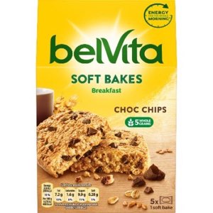 Belvita Breakfast Biscuits Soft Bakes Choc Chips 5 Pack 250g