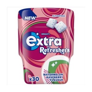 Extra Refreshers Watermelon Raspeberry Sugar Free Chewing Gum Bottle 30 Pieces