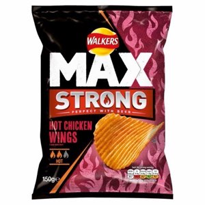 Walkers Max Strong Hot Chicken Wings Crisps PMP 1.35 70g