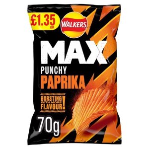 Walkers Max Punchy Paprika Crisps PMP 1.35 70g