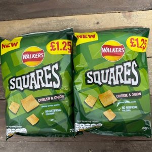 Walkers Squares Cheese And Onion Snacks PMP 1.35 72g