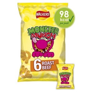 Walkers Monster Munch Roast Beef PMP 1.35 Sharing Snacks 72g