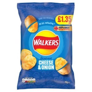 Walkers Cheese & Onion Sharing Bag Crisps PMP 1.35 70g