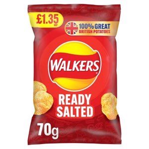 Walkers Ready Salted Sharing Bag Crisps PMP 1.35 70g