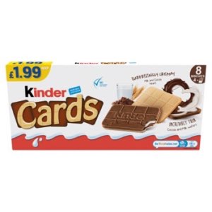 Kinder Cards Cocoa and Milk Wafers Biscuits PMP 8 Pack