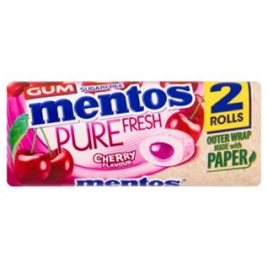 Mentos Pure Fresh Cherry Flavour Gum Rolls 2x15g