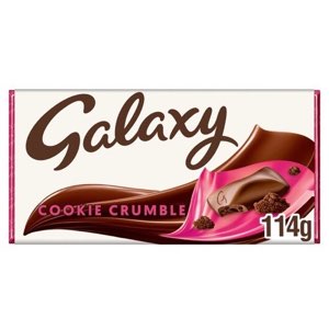 Galaxy Cookie Crumble & Milk Chocolate Block Bar PMP 1.69 114g