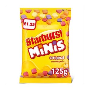 Starburst Minis Vegan Chews Sweets Pouch Bag PMP 1.00 125g