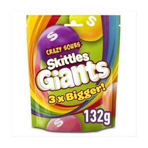 Skittles Giants Vegan Chewy Sour Sweets Fruit Flavoured Treat Bag PMP 1.00 116g