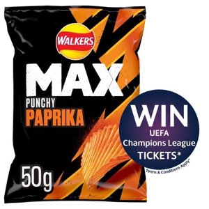 Walkers Max Punchy Paprika Grab Bag Crisps 50g