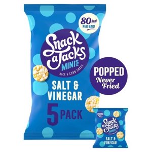 Snack A Jacks Jumbo Salt & Vinegar Rice & Corn Cakes Sharing Crisps 117g