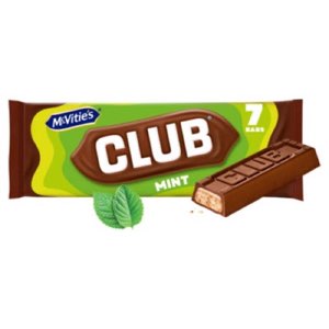 McVitie's Club Mint Biscuit Bar Multipack 7 X 22g