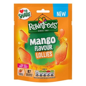Rowntree'S Lollies Mango Flavour Sweets Sharing Bag 130g