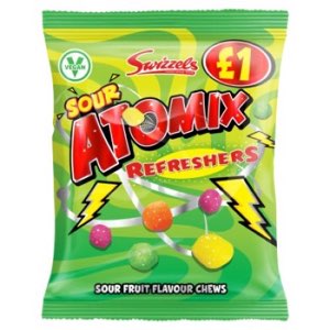 Swizzels Atomix Refreshers Sour Fruit Flavour PMP 1.00 Chews 100g