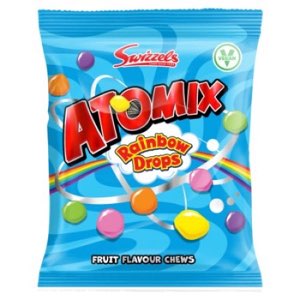 Swizzels Atomix Rainbow Drops Fruit Flavour Chews 110g