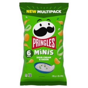 Pringles Minis Sour Cream & Onion Multipack Crisps 6x20g