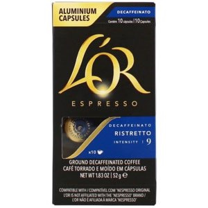 L'or Espresso Coffee Capsules Ristretto Decaf 10's