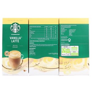 Starbucks Premium Instant 5x21.5g Coffee Sachets Vanilla Latte