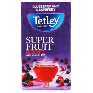 Tetley Super Fruit Boost Tea Bags Blueberry & Raspberry 20's